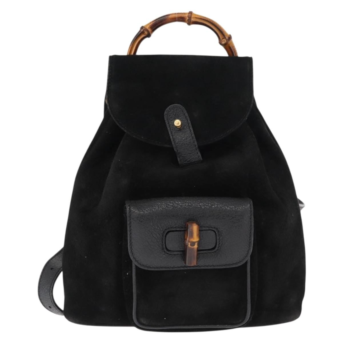 Gucci Vintage Bamboo Backpack Suede