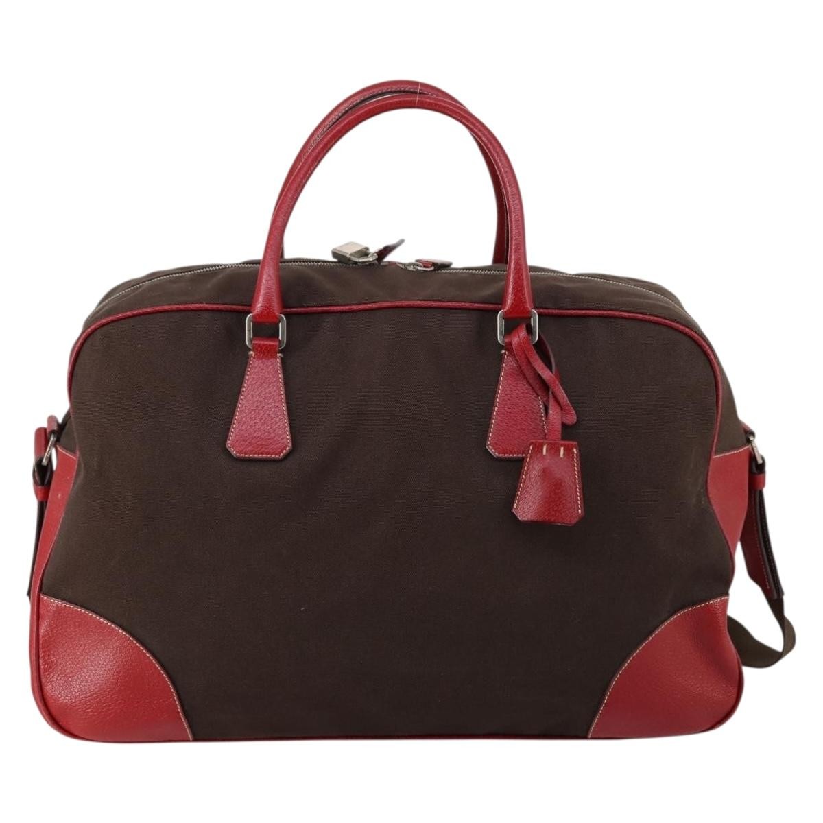 Prada Bowler Bag Canvas with Leather