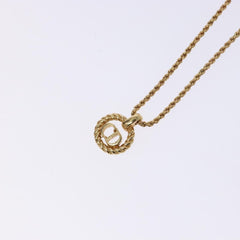 Christian Dior CD Round Pendant Necklace Metal