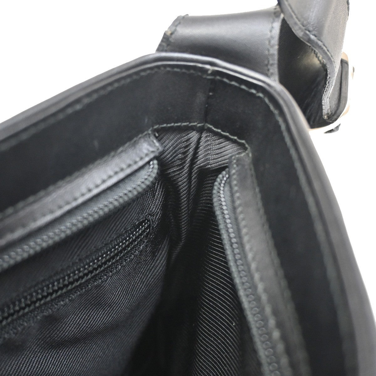 Gucci Vintage Flat Messenger Bag GG Canvas and Leather