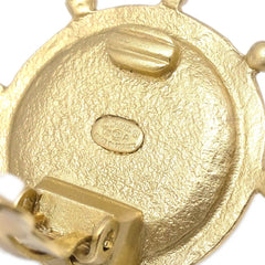 Chanel Vintage Round Clip-On Earrings Metal with Faux Pearl