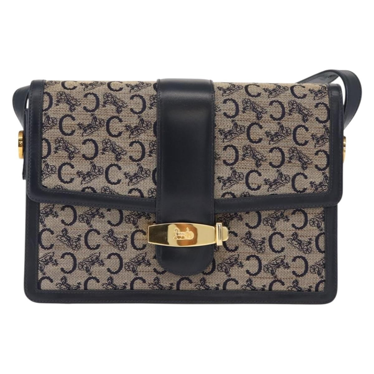 Celine C Sulky Shoulder bag Canvas and Leather