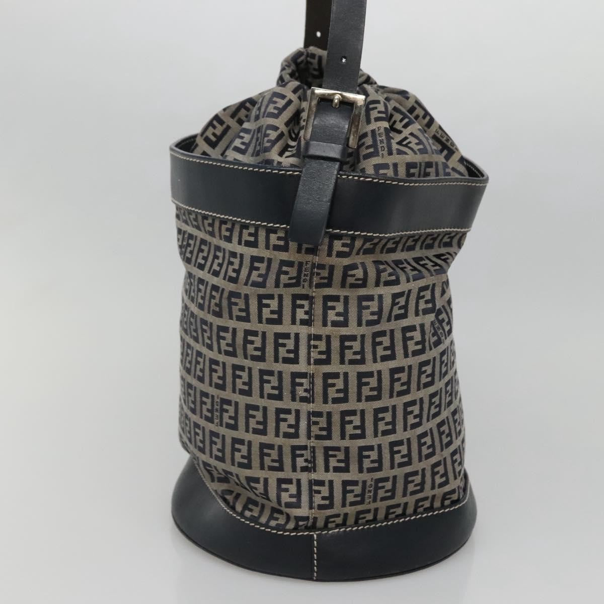 Fendi FF Logo Mon Tresor Bucket Bag Printed Shearling with Leather