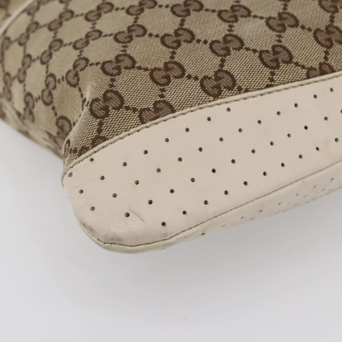 Gucci Zip Messenger Bag GG Canvas with Perforated Leather