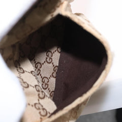 Gucci Vintage Double Belt Bag GG Coated Canvas with Leather