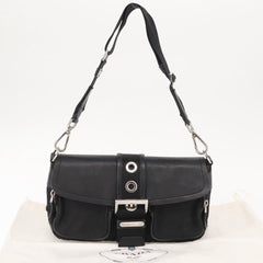 Prada Double Pocket Buckle Flap Bag Tessuto with Leather