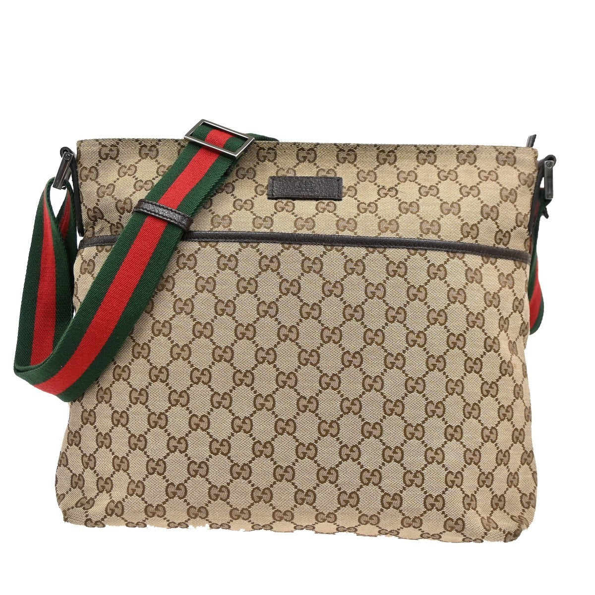 Gucci Front Pocket Web Messenger GG Canvas
