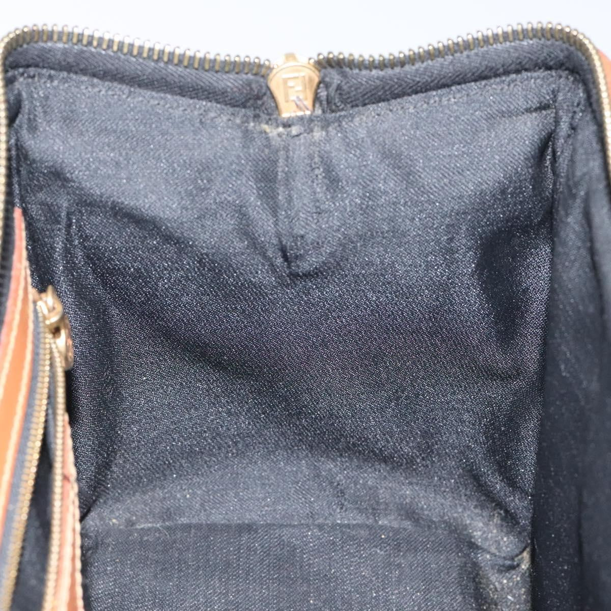 Fendi Vintage Pequin Boston Bag Coated Canvas