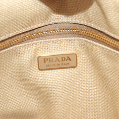 Prada Bucket Bag Woven Raffia with Leather
