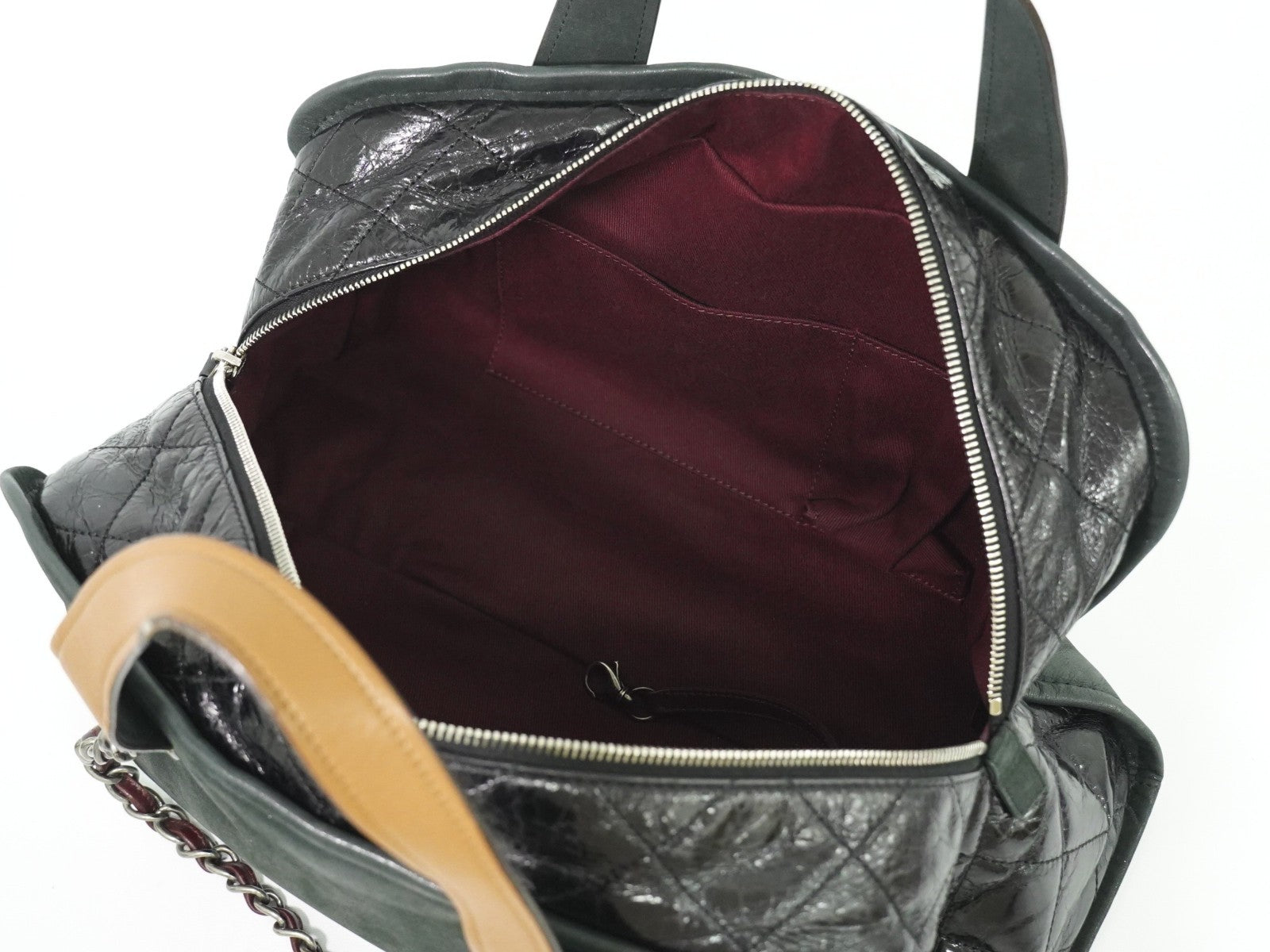 Chanel In the Mix Timeless Bowler Bag Iridescent Calfskin and Quilted Glazed Calfskin