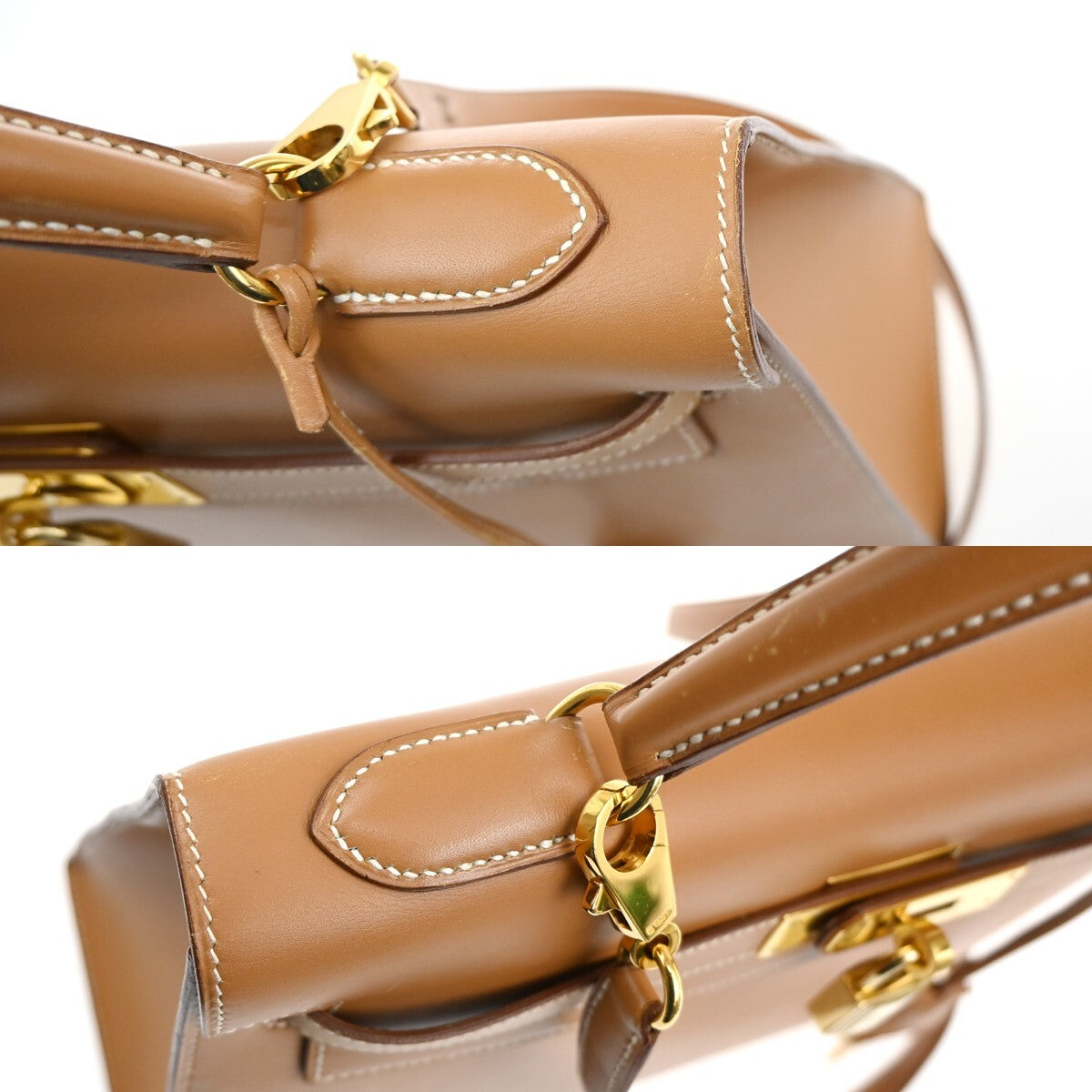 Hermes Kelly Handbag Brown Chamonix with Gold Hardware