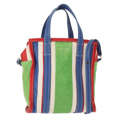 Balenciaga Bazar Convertible Tote Striped Leather