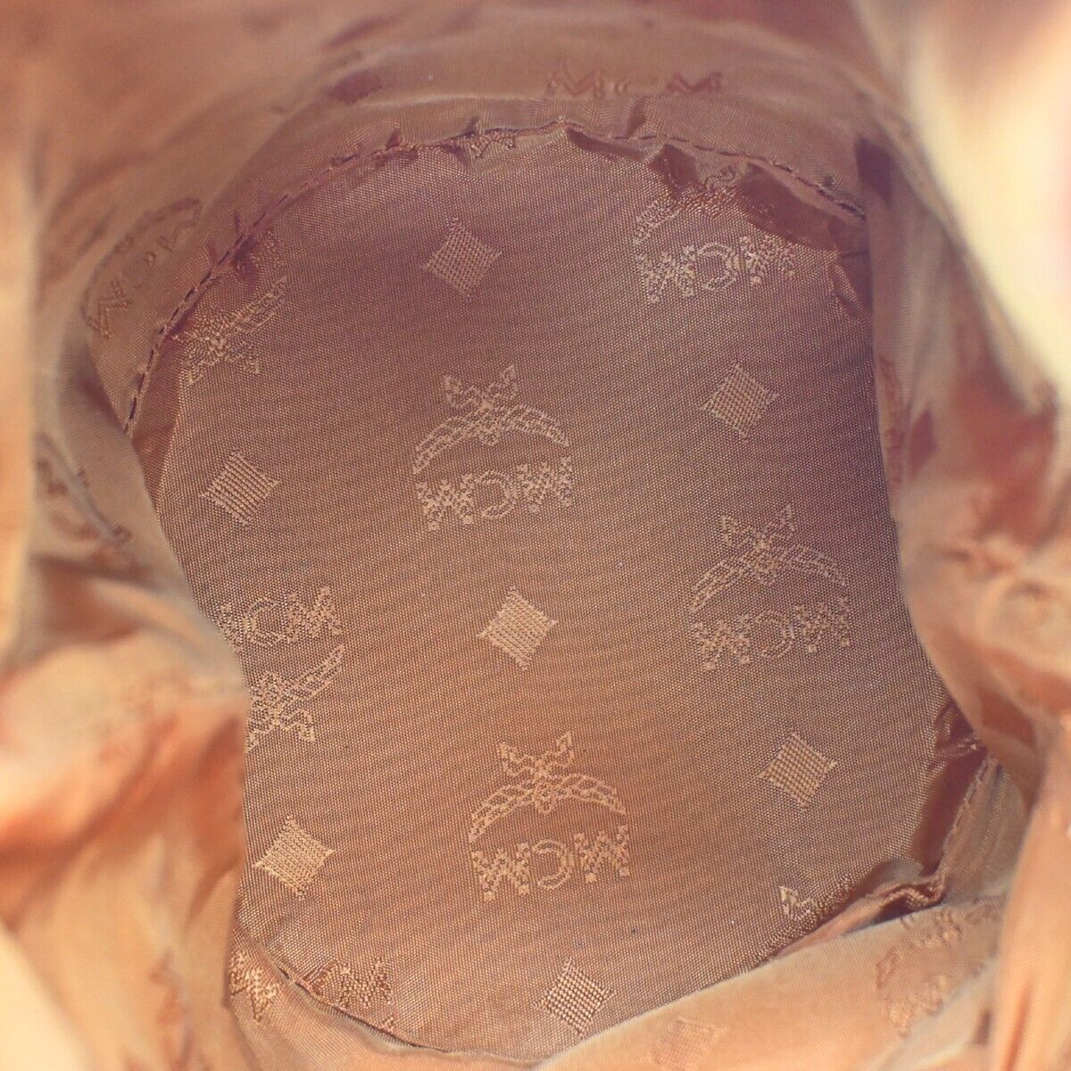 MCM Drawstring Shoulder Bag Leather