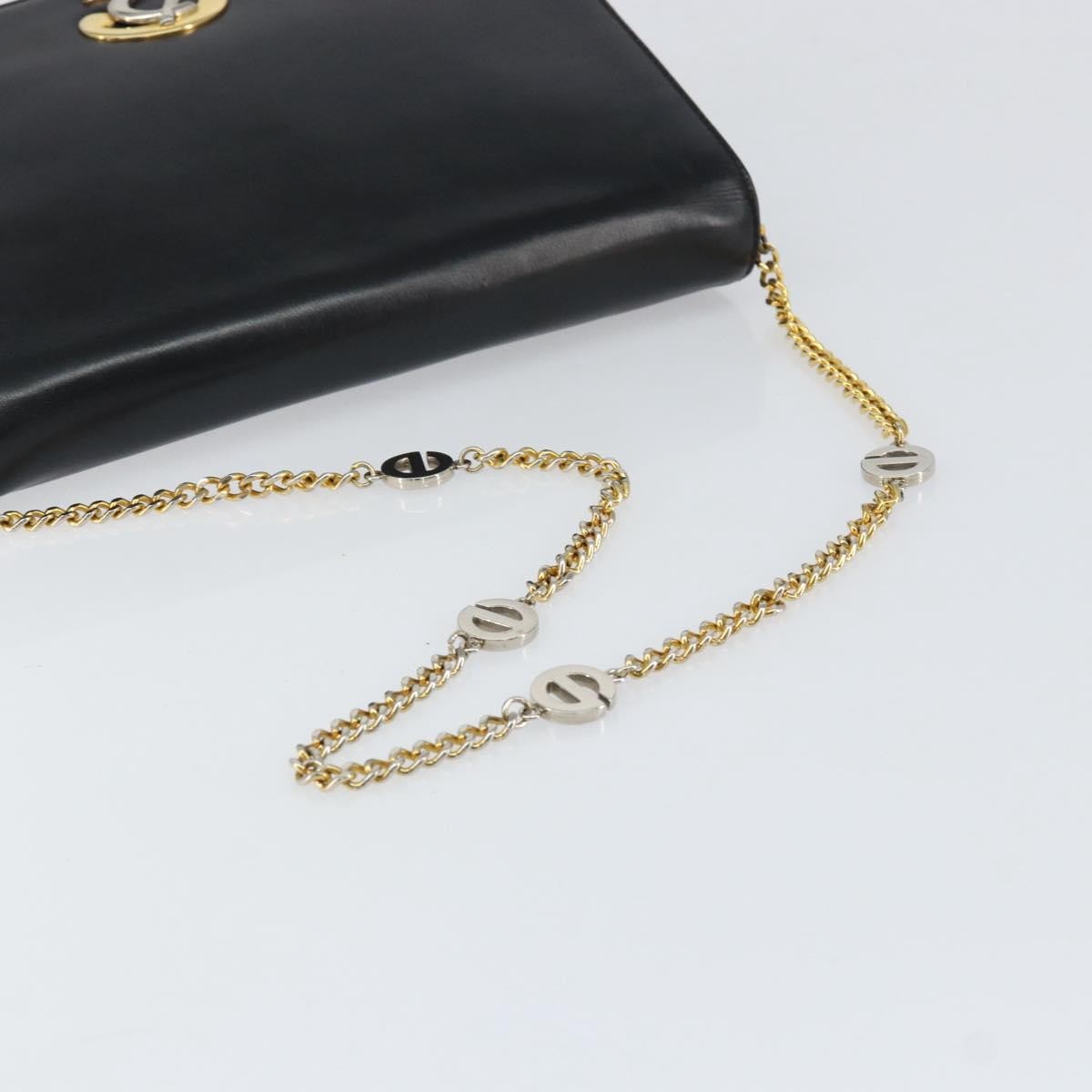 Christian Dior Vintage Chain Flap Shoulder Bag Leather