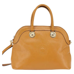 Versace Vintage Sun Zip Satchel Embossed Leather