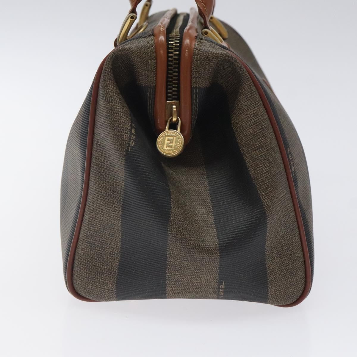 Fendi Vintage Pequin Boston Bag Coated Canvas