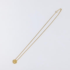 Christian Dior Vintage Logo Round Pendant Necklace Metal