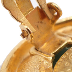 Chanel CC Button Clip-On Earrings Metal with Faux Pearl