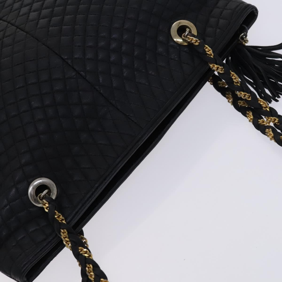 Bally Vintage Chain Shoulder Bag Quilted Leather