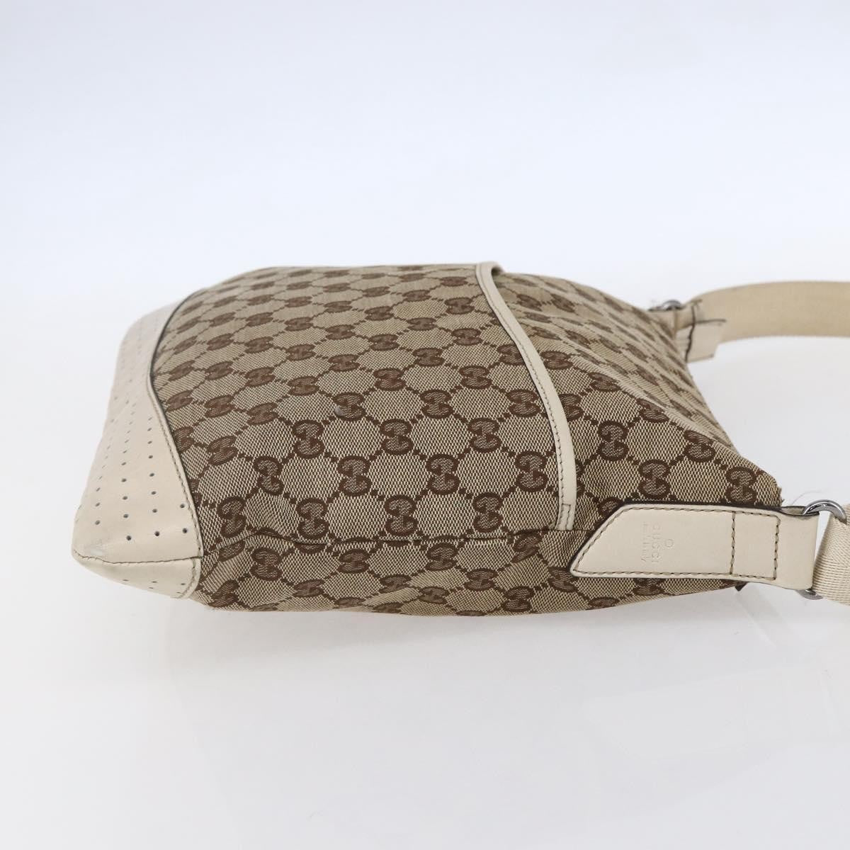 Gucci Zip Messenger Bag GG Canvas with Perforated Leather