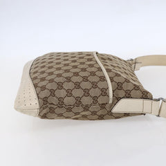 Gucci Zip Messenger Bag GG Canvas with Perforated Leather