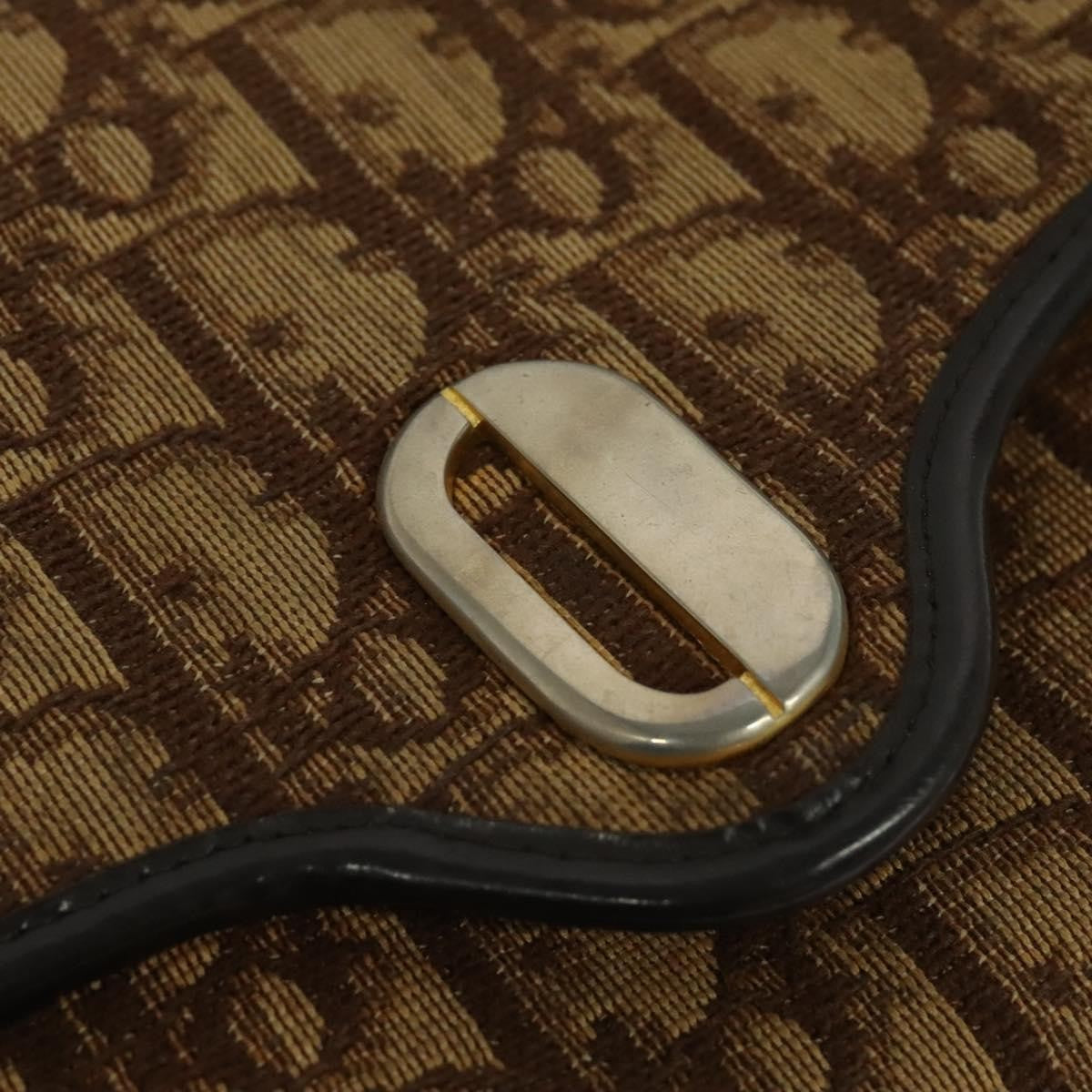 Christian Dior Vintage Trotter Flap Shoulder Bag Canvas