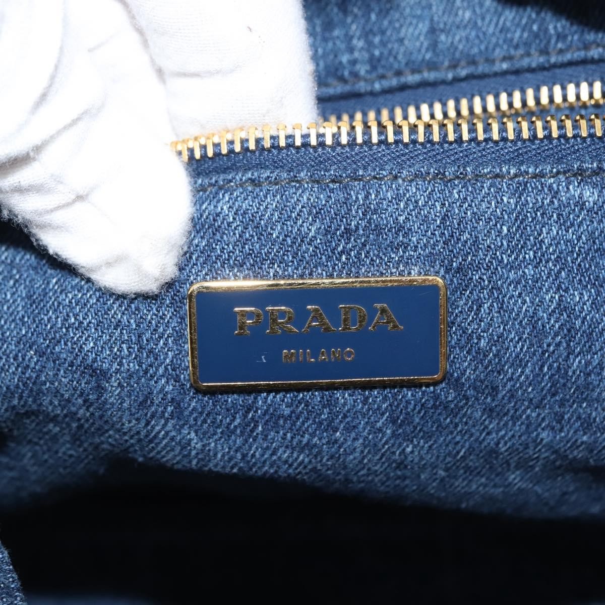 Prada Canapa Convertible Tote Denim