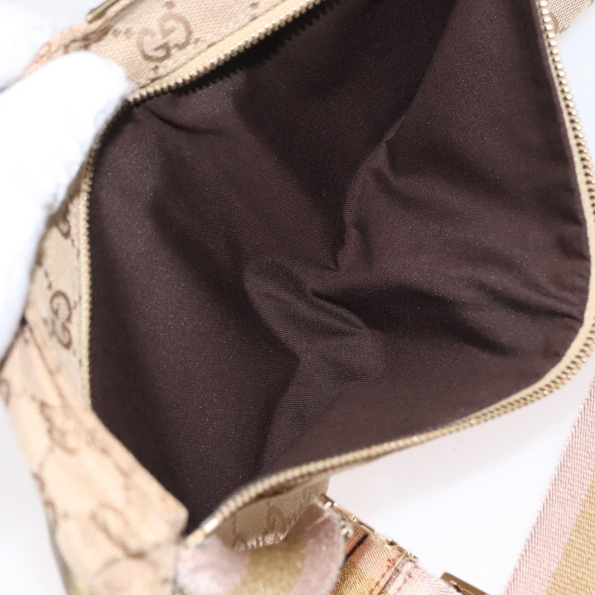 Gucci Vintage Double Belt Bag GG Coated Canvas with Leather