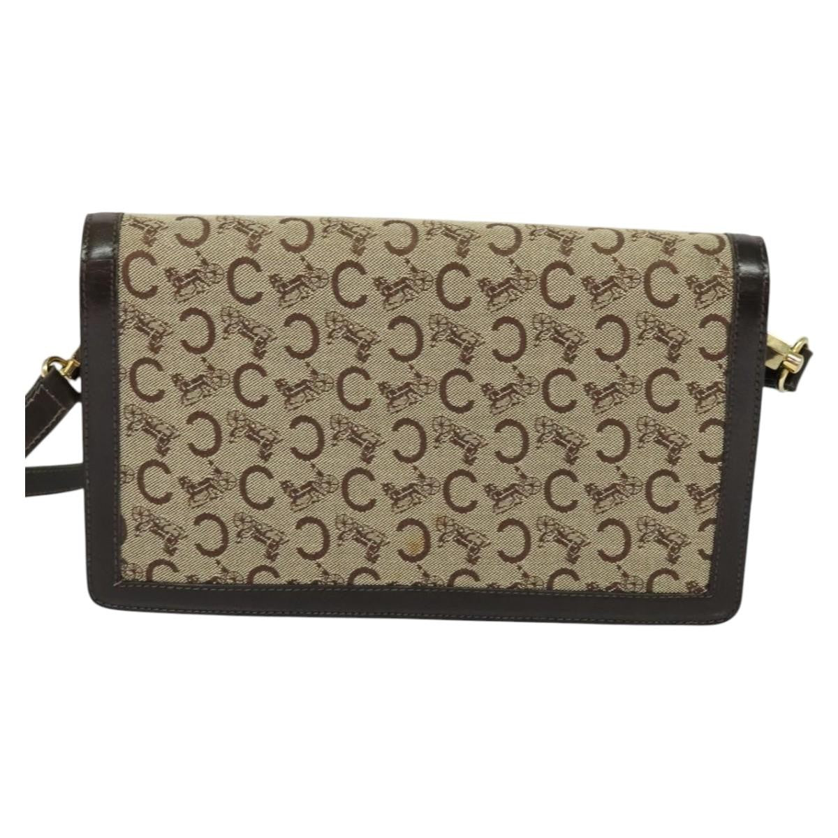 Celine C Sulky Shoulder bag Canvas and Leather