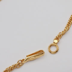 Chanel Feather CC Pendant Necklace Metal with Faux Pearl and Crystal