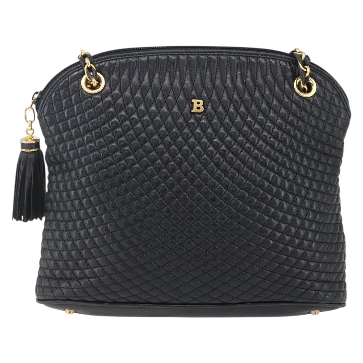 Bally Vintage Chain Shoulder Bag Quilted Leather