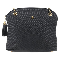 Bally Vintage Chain Shoulder Bag Quilted Leather