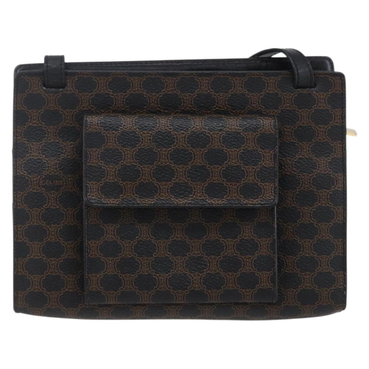 Celine Vintage Macadam Shoulder Bag Canvas