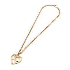 Chanel CC Heart Pendant Necklace Metal