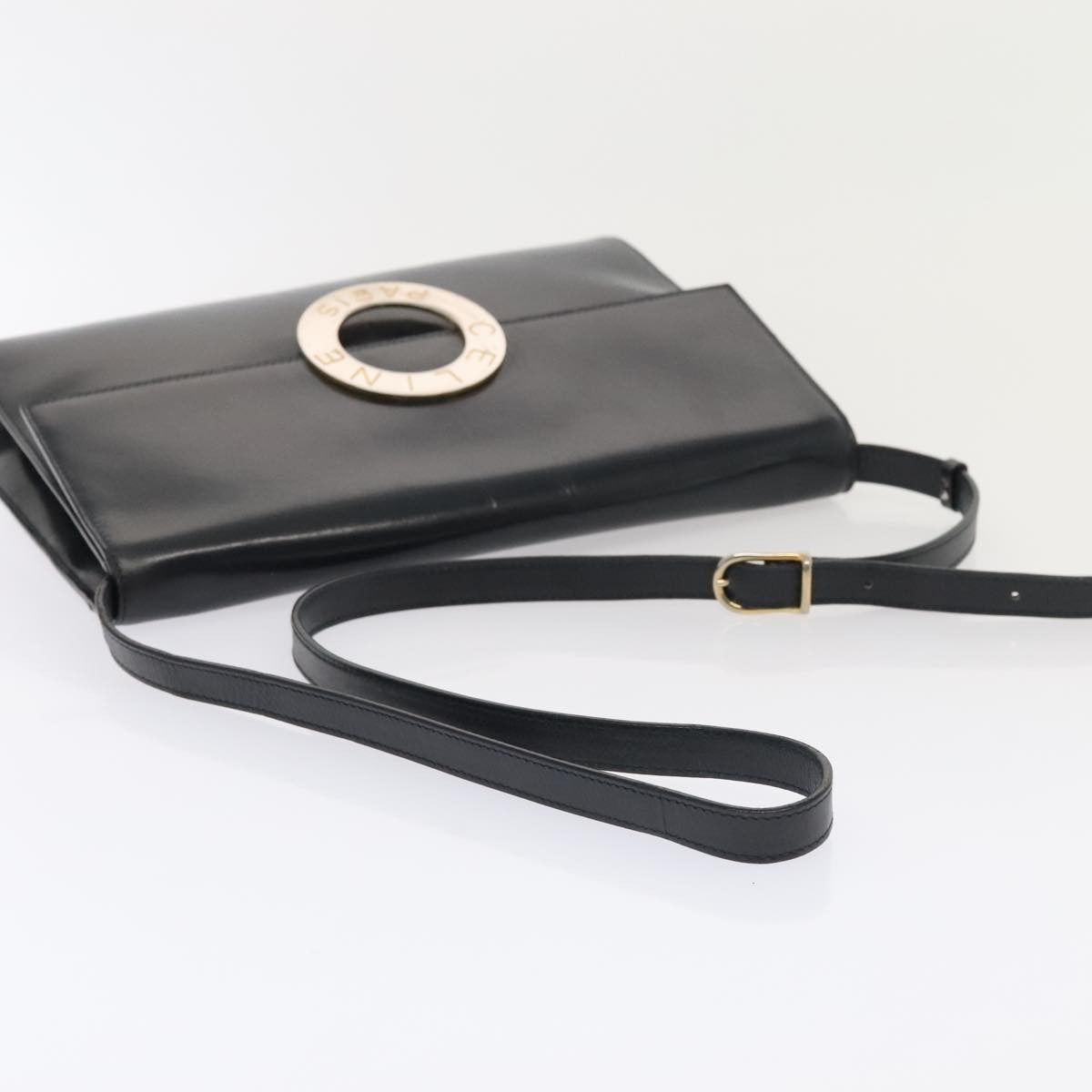 Celine Vintage Circle Logo Crossbody Bag Leather