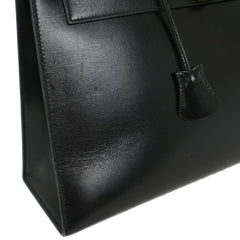 Hermes Kelly Handbag Black Box Calf with Gold Hardware