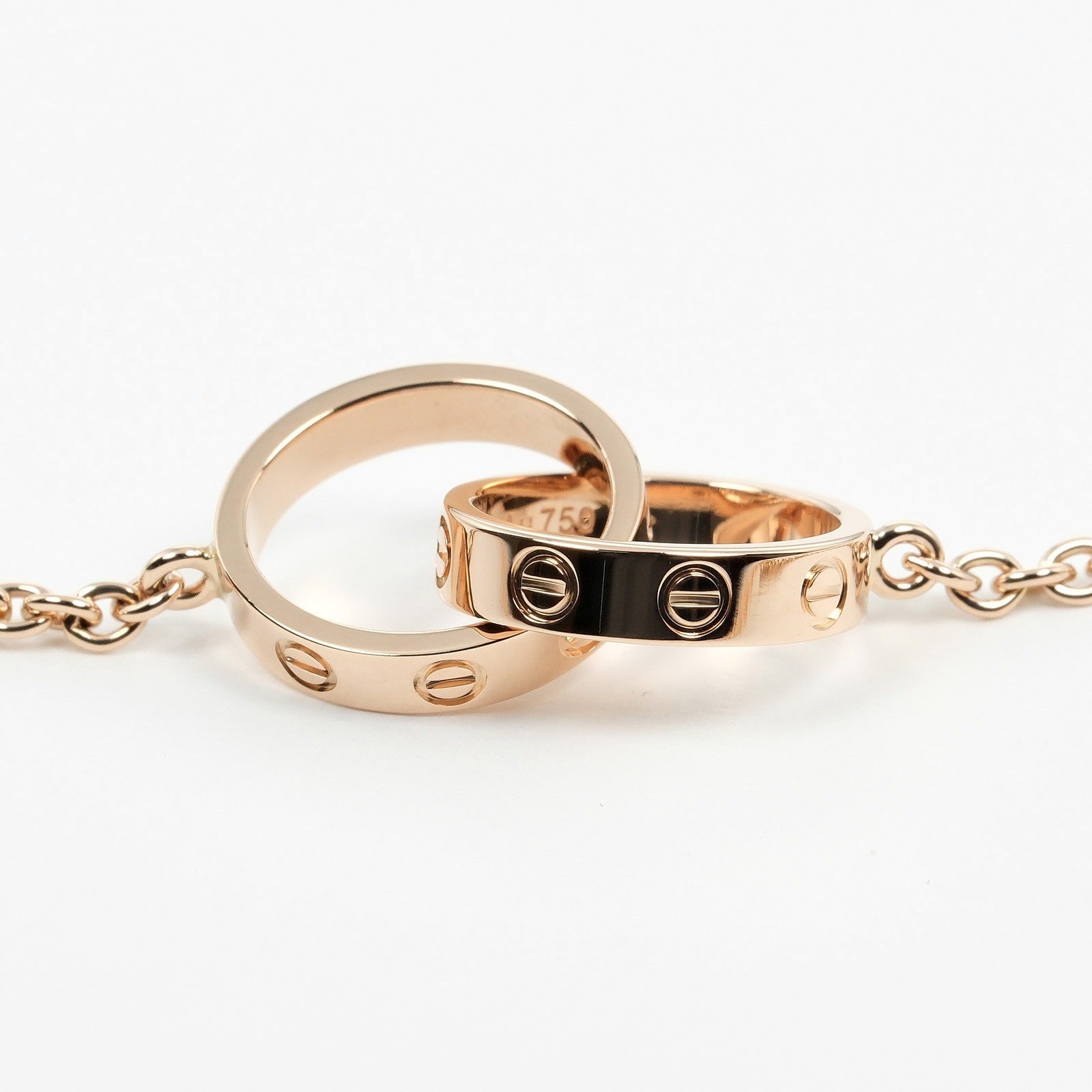 Cartier Love Interlocking Necklace 18K Rose Gold