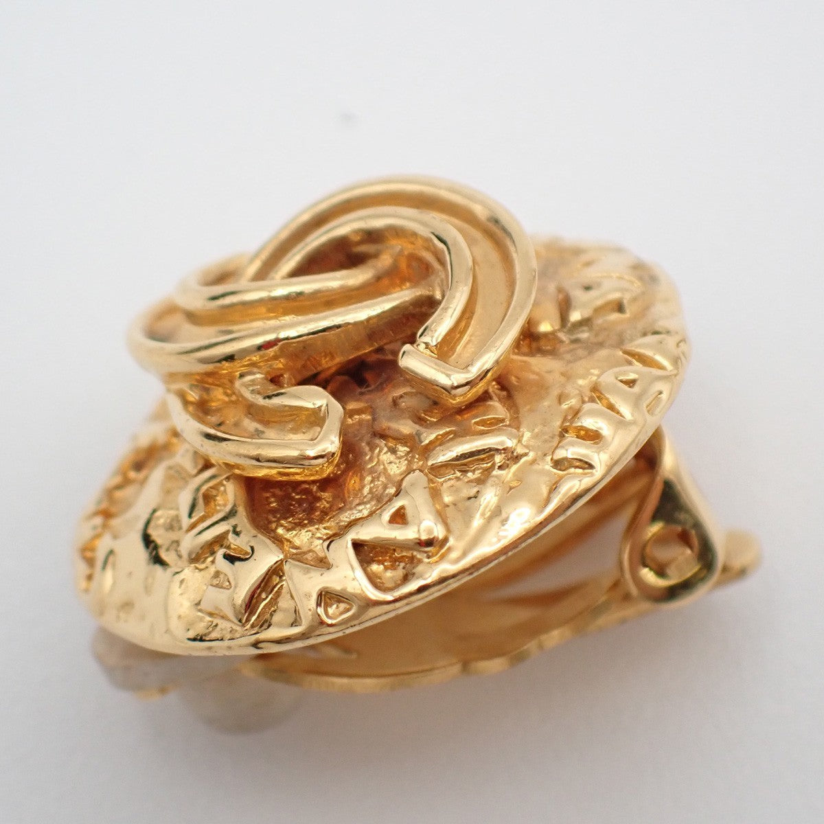 Chanel CC Round Earrings Metal