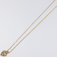 Christian Dior Vintage CD Heart Pendant Necklace Metal with Crystals