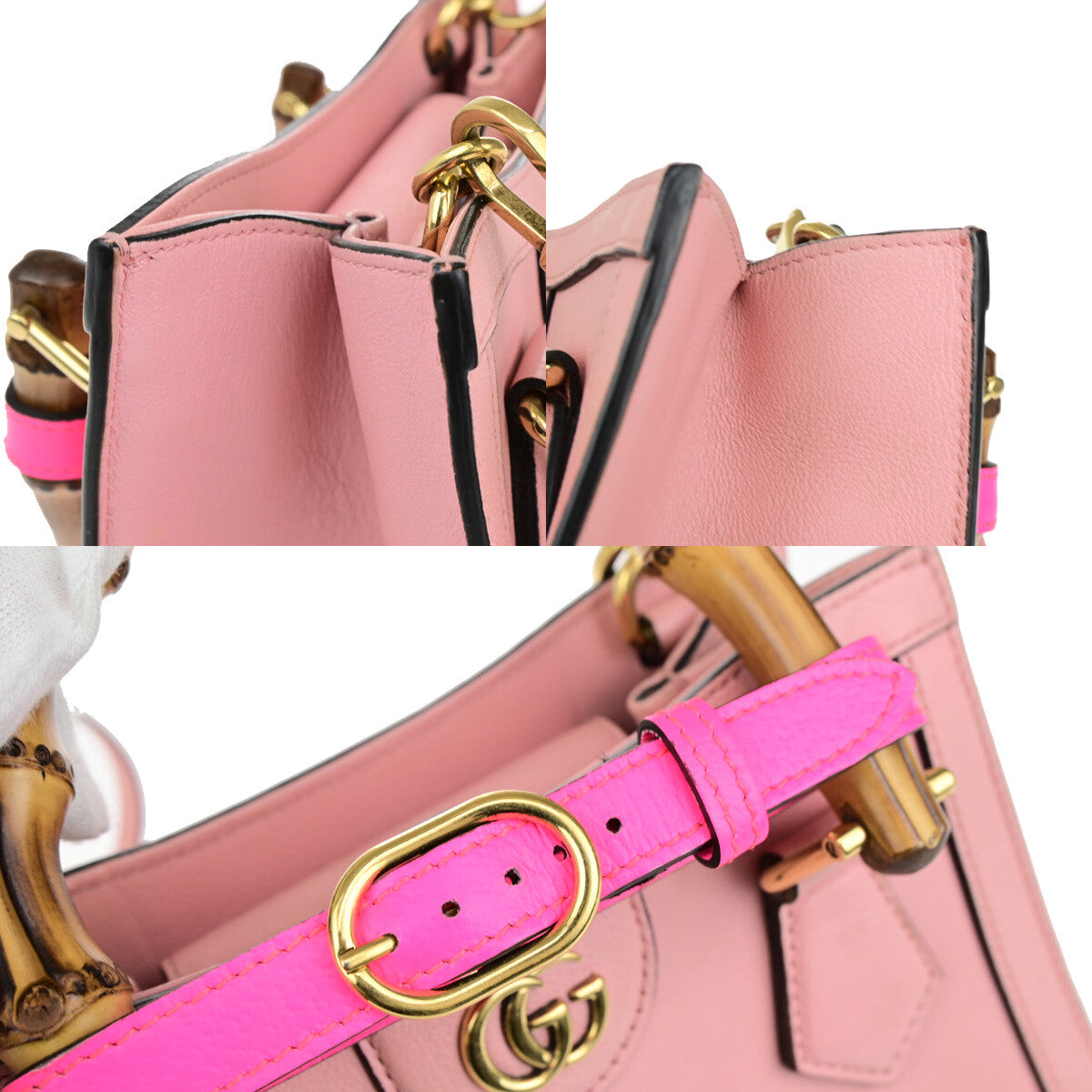 Gucci Diana NM Bamboo Handle Tote Leather