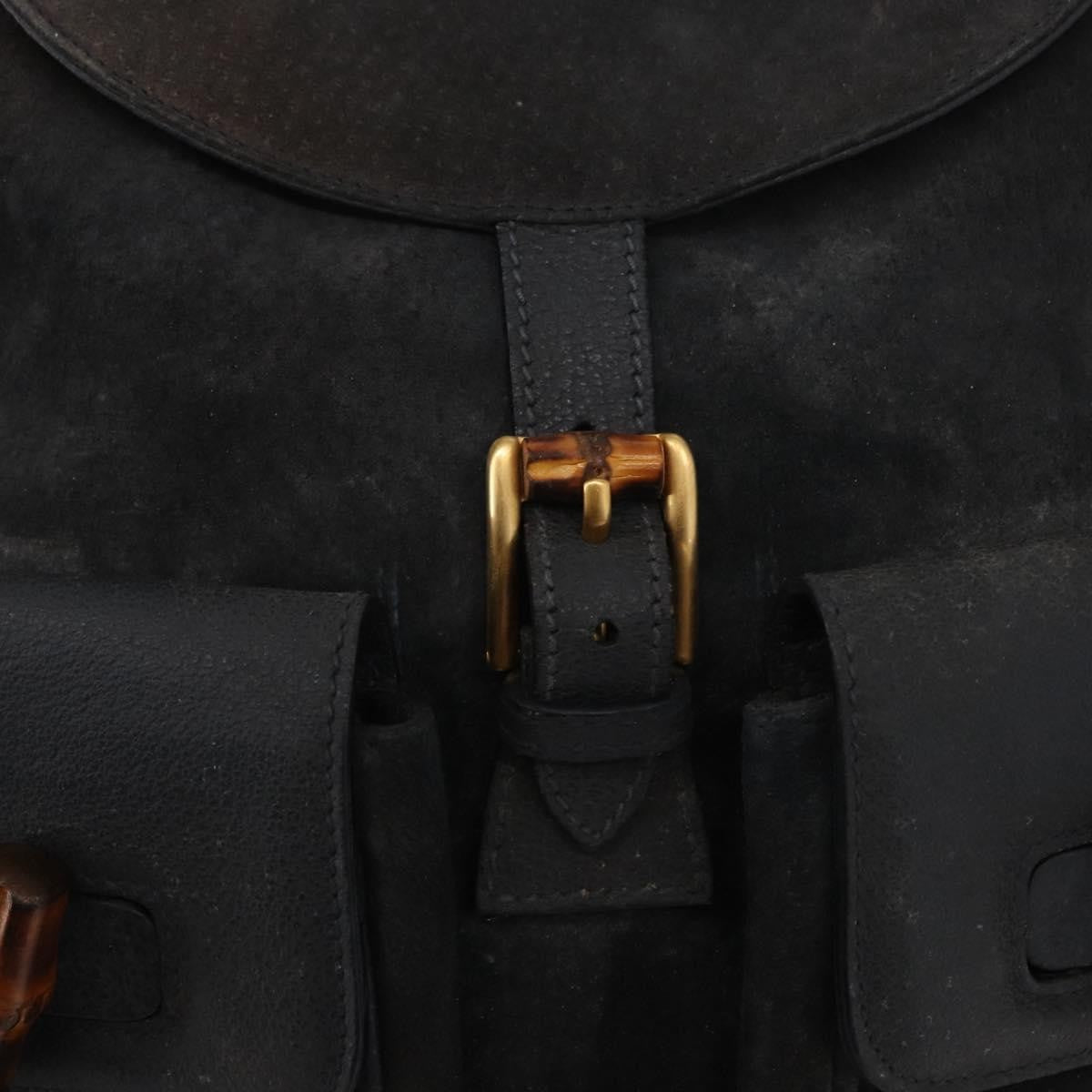 Gucci Vintage Bamboo Backpack Suede