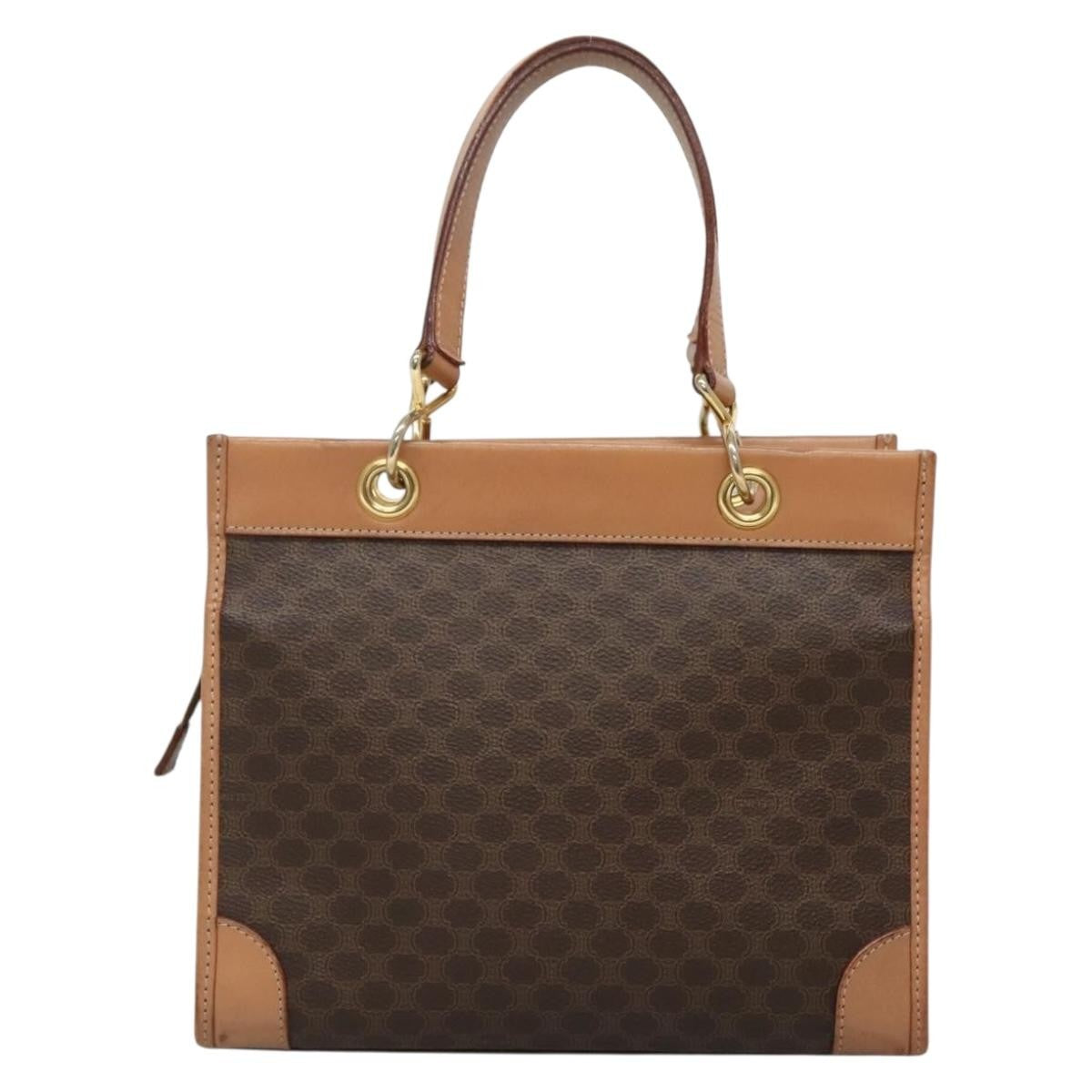 Celine Vintage Macadam Handbag Canvas and Leather