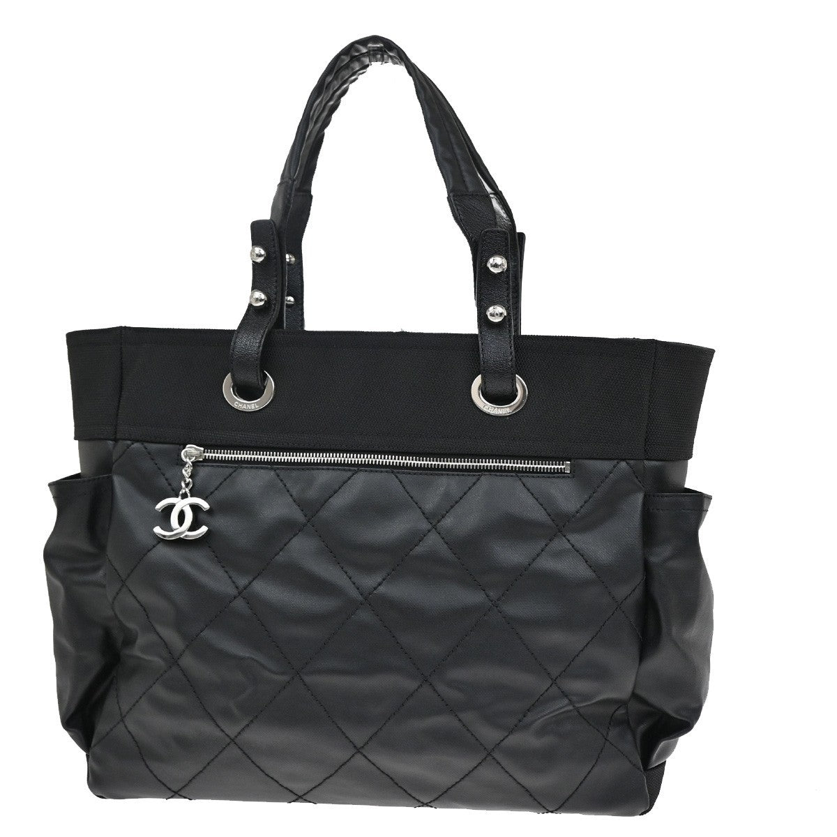Chanel Biarritz Pocket Tote Quilted Coated Canvas