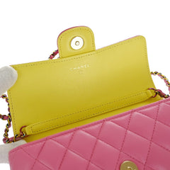 Chanel Classic Sunglasses Case with Chain Quilted Lambskin with Rainbow Hardware