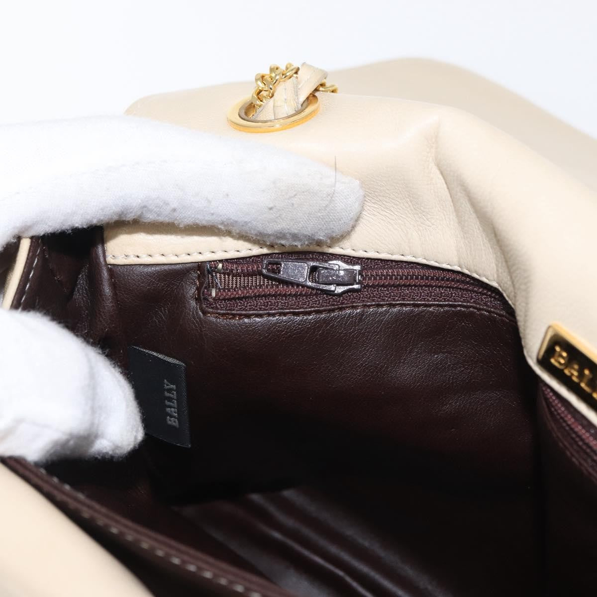 Bally Vintage Chain Shoulder Bag Quilted Leather