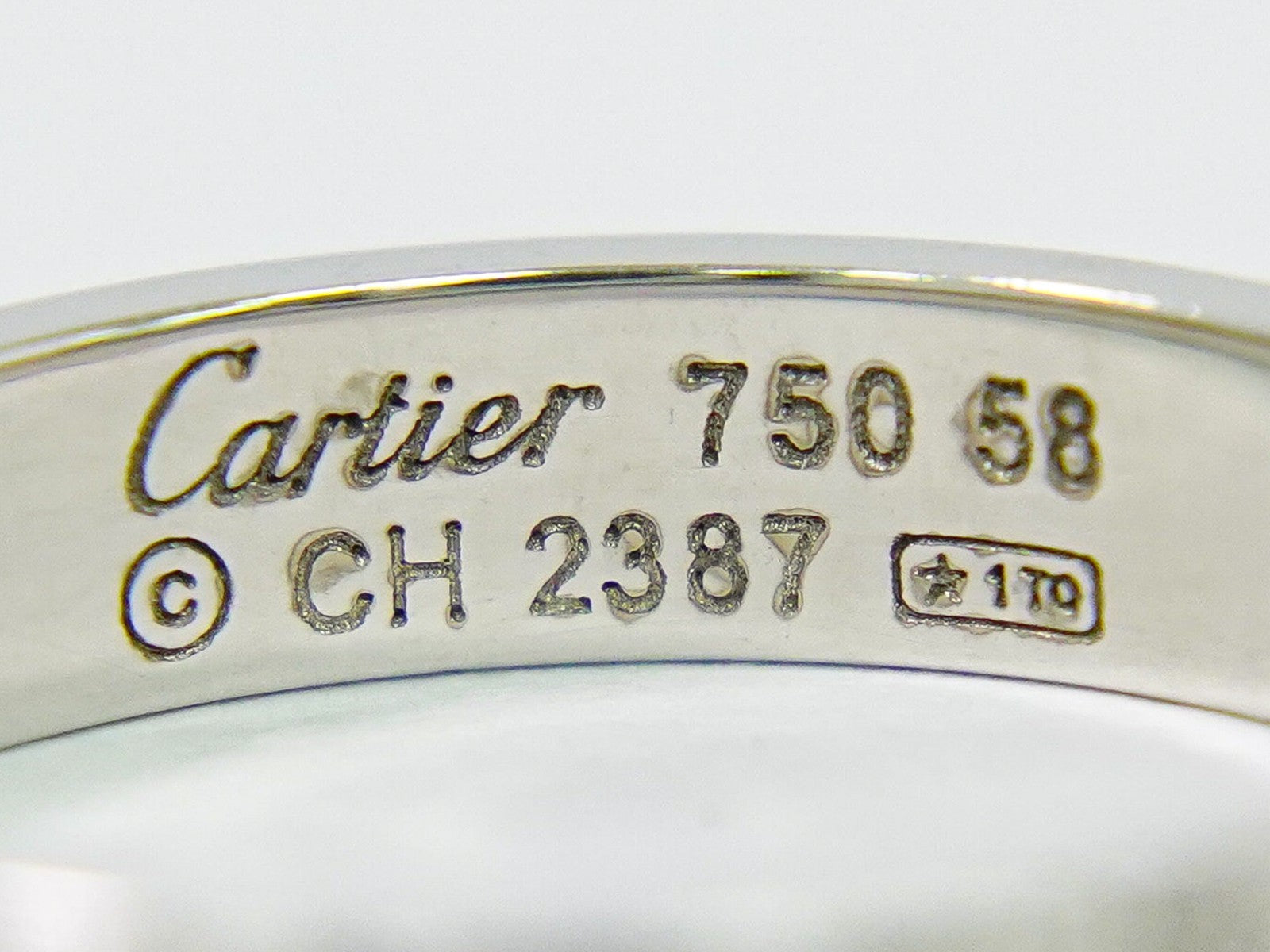 Cartier C de Cartier Happy Birthday Band Ring 18K White Gold
