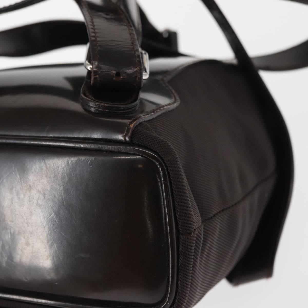 Gucci Vintage Bamboo Backpack Nylon and Patent Leather