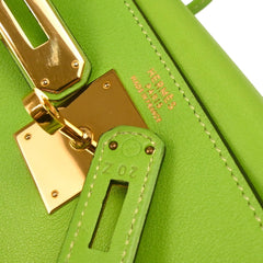 Hermes Kelly Handbag Green Gulliver with Gold Hardware
