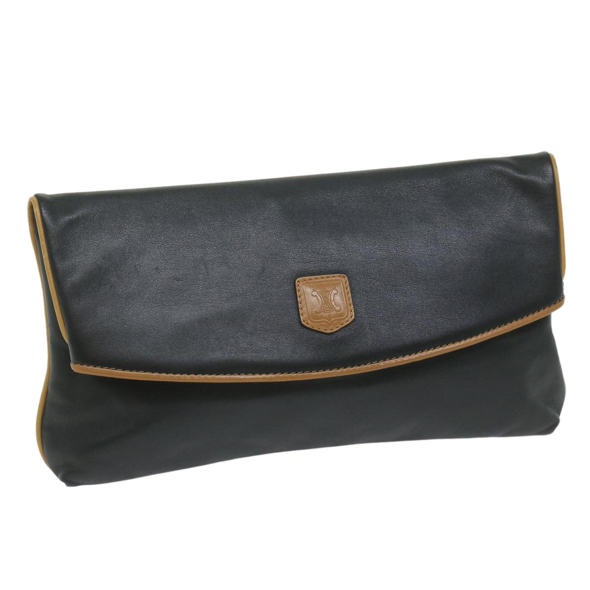 Celine Logo Triomphe Pouch Leather