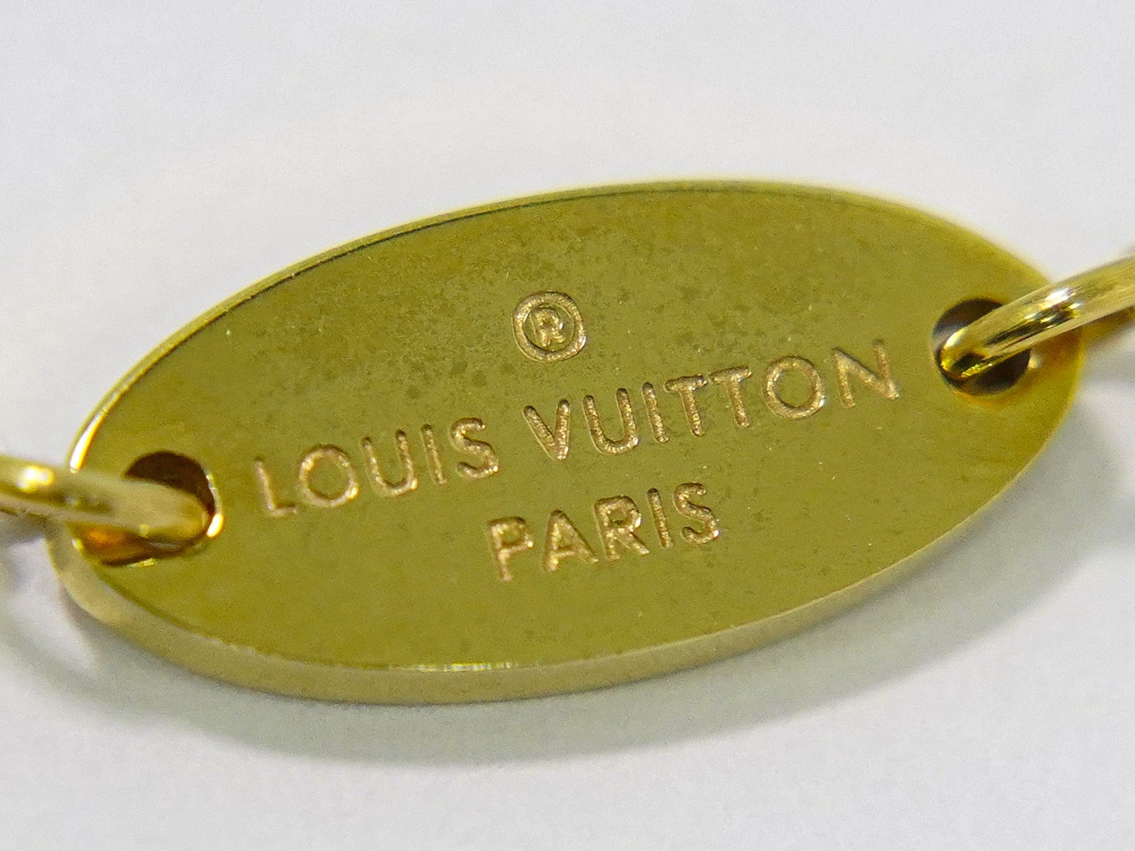 Louis Vuitton Nanogram Name Tag Pendant Necklace Metal